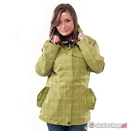 SESSIONS Galaxy WMN lime plaid snowboard jacket