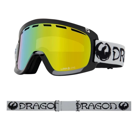 DRAGON D1 OTG Classic Grey Lumalens Gold Ionized snow goggles