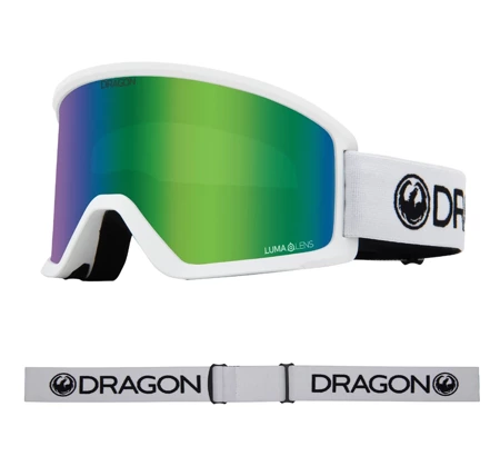 DRAGON DX3 OTG White Lumalens Green Ionized snow goggles