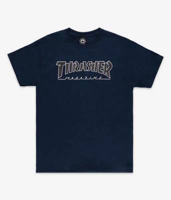 Thrasher Outlined Black Black T-shirt