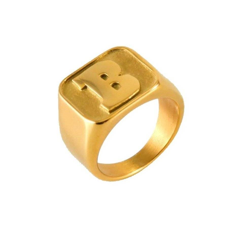 BAKER Capital B gold ring