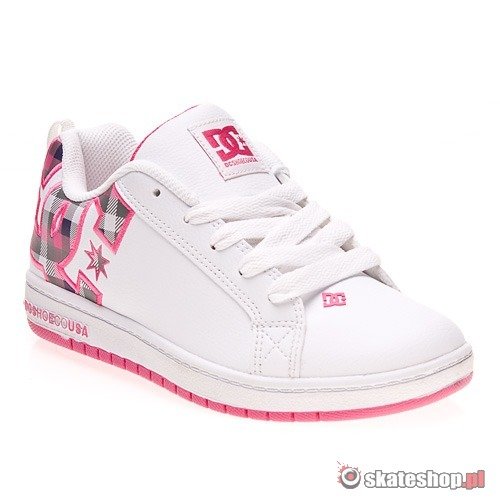 DC Court Graffik SN white/crazy pink print youth's shoes