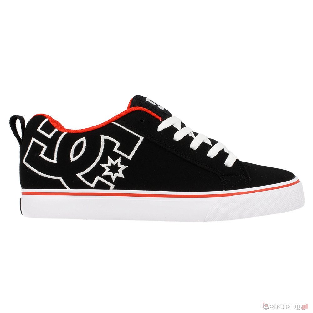 DC Court Vulc blk red wht shoes Skateshop snowboard skateboard pants hoods shoes jackets skate shop