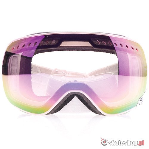 DRAGON APXS (white/pink ionized) snow goggles + Yellow/Blue Ionized Lens