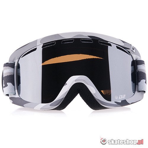 DRAGON D2 (snow camo/jet ionized) snow goggles + Amber lens