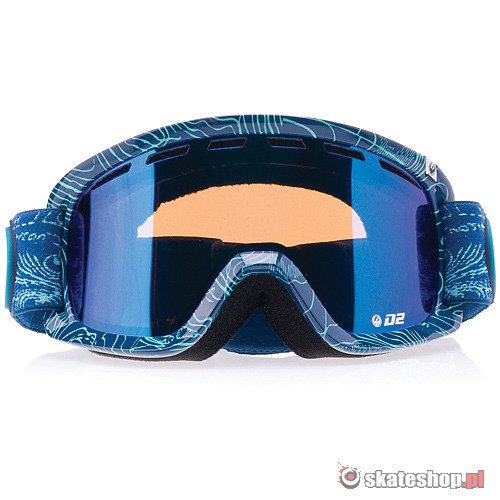DRAGON D2 (topography/blue steel) snow goggles +  Amber lens