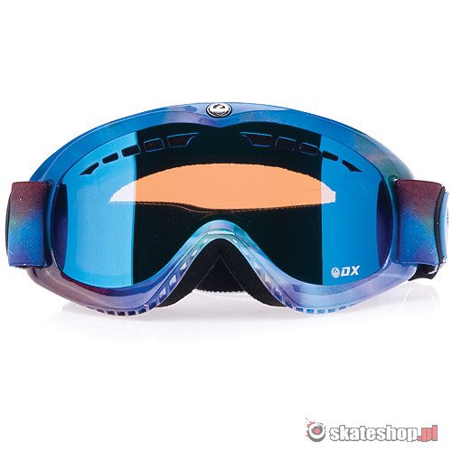 DRAGON DX (aurora/blue steel) snow goggles + amber lens