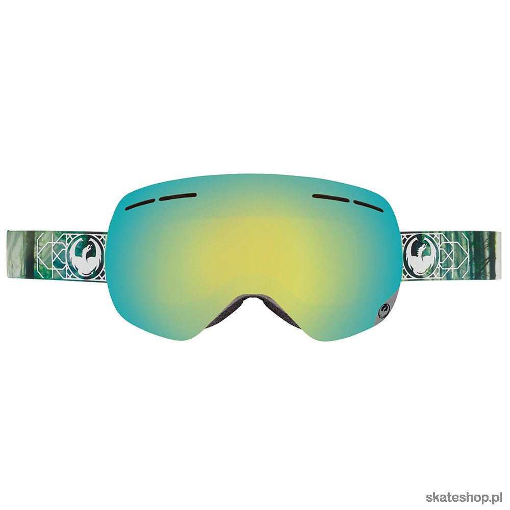 DRAGON X1S (dense/smoke gold+yell/red ion) snow goggles 