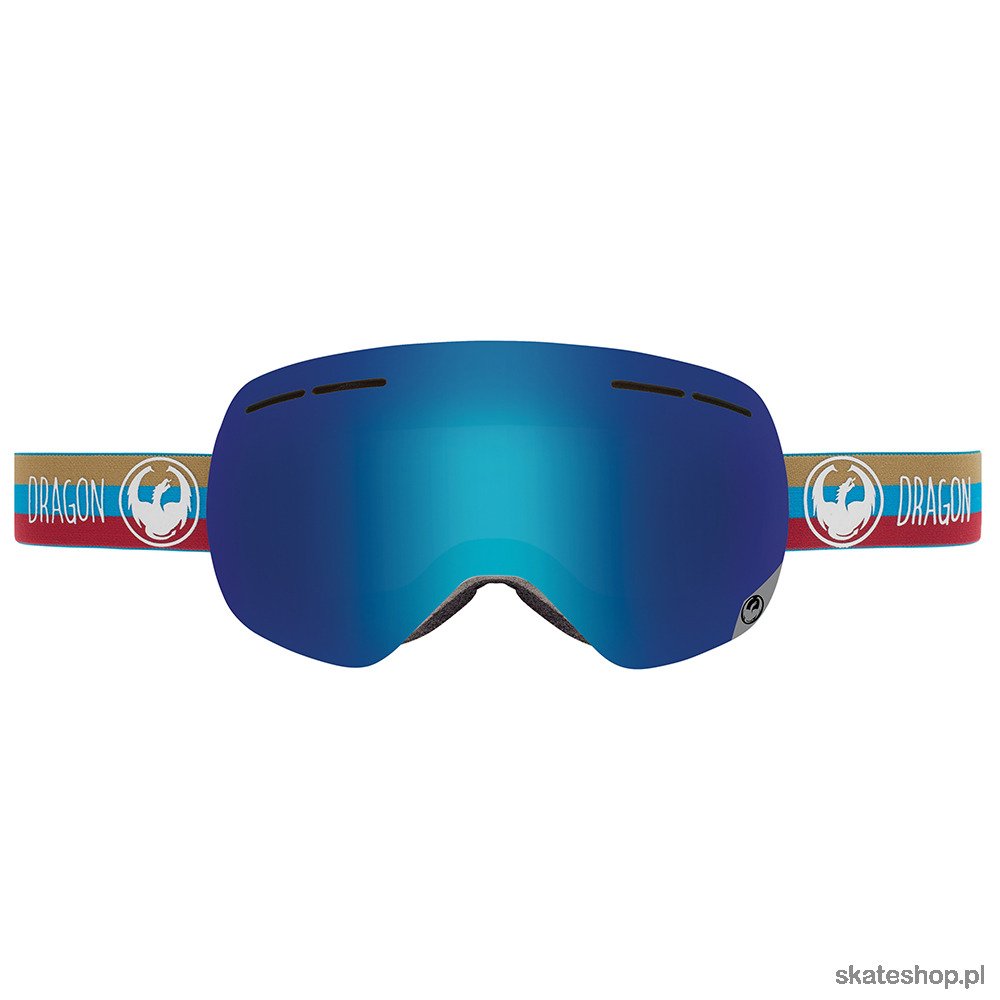 DRAGON X1S (layer/blue steel+yellow/red ion) snow goggles 