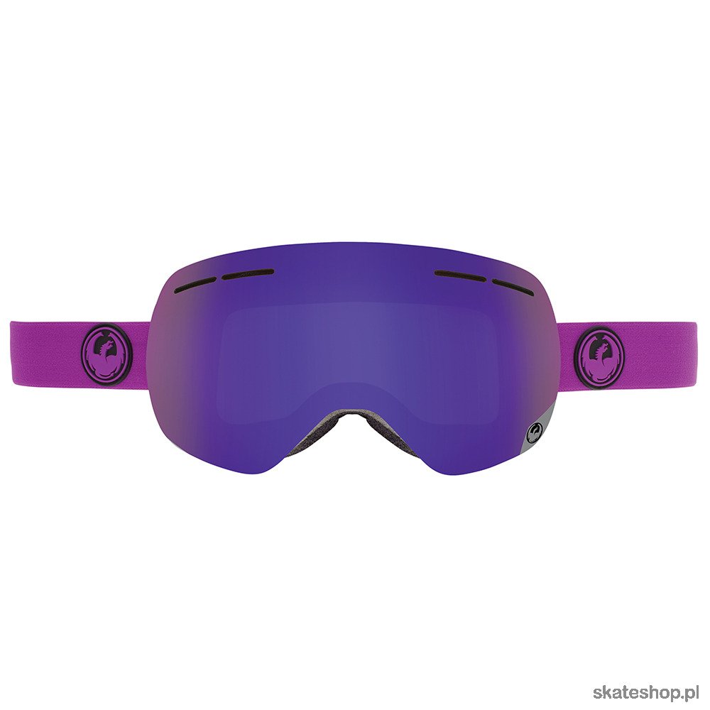 DRAGON X1S (violet/purple ion+yellow/red ion) snow goggles 
