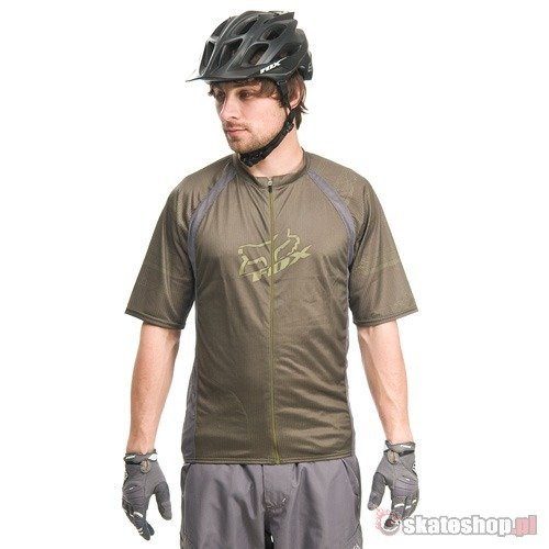 FOX Live Wire Zip olive green t-shirt