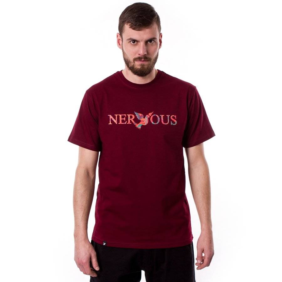 NERVOUS Classic Acid (maroon) t-shirt