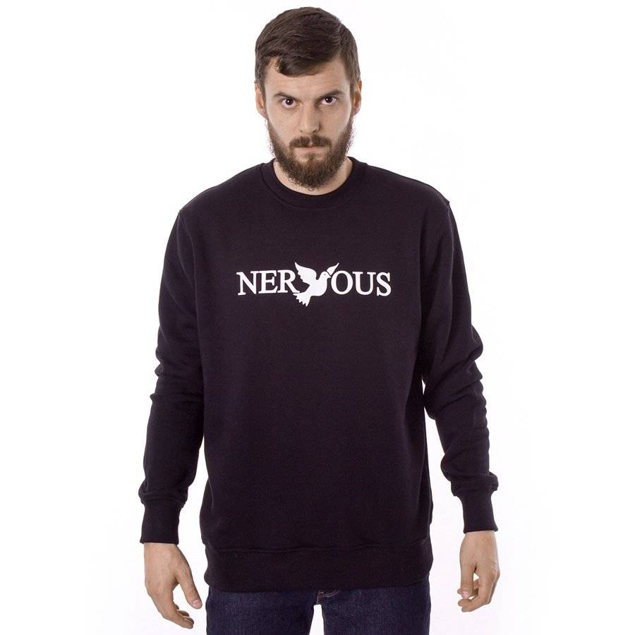 NERVOUS Classic (black) crewneck