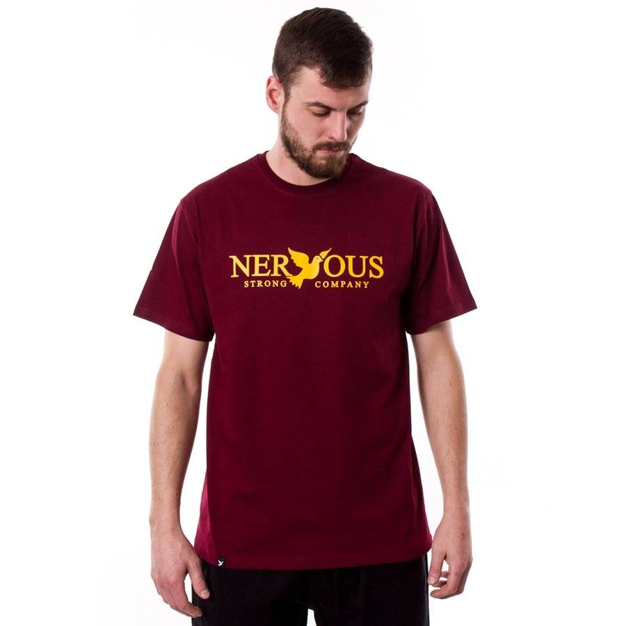 NERVOUS Classic (maroon) t-shirt