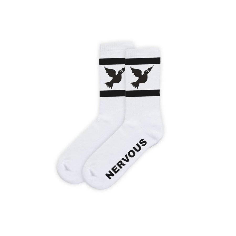 NERVOUS Classic (white/black) socks