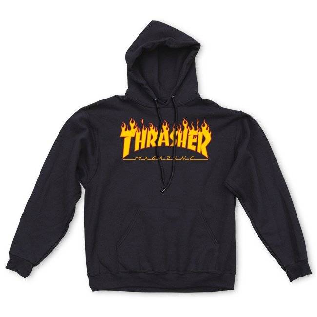 THRASHER Flame Logo (black) hoodie