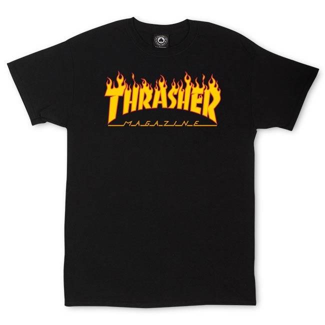 THRASHER Flame Logo (black) t-shirt