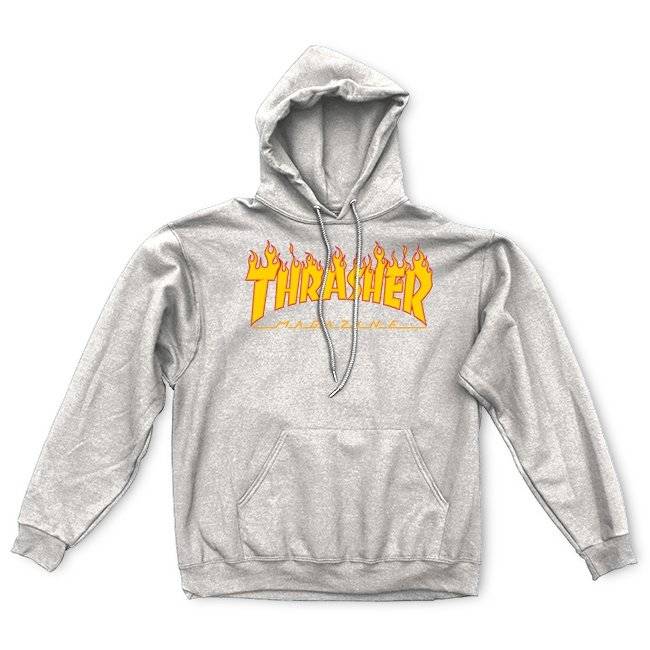 THRASHER Flame Logo (grey) hoodie