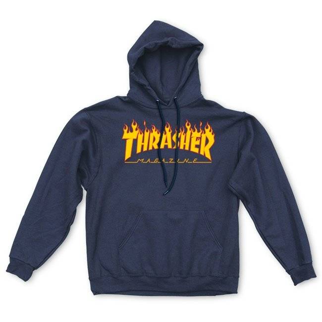 THRASHER Flame Logo (navy) hoodie