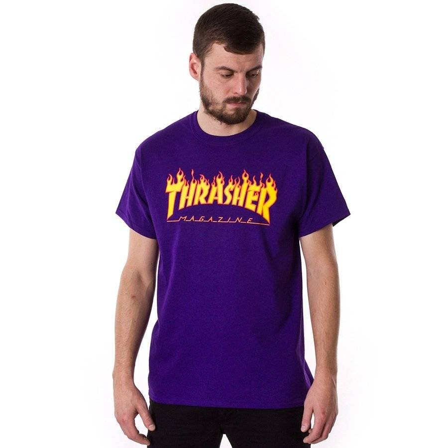 THRASHER Flame Logo (purple) t-shirt | Clothing \ Street \ T-shirts ...
