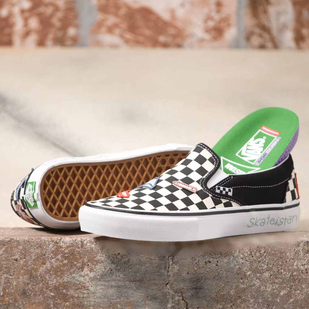 VANS x SKATEISTAN Skate Slip On (checkerboard) skate shoes