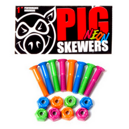 PIG WHEELS Skewers Neon Philips 1" bolts