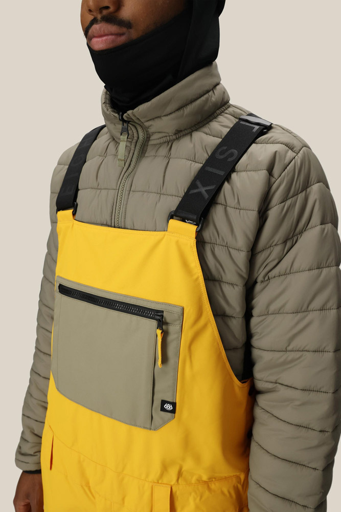 Spodnie snowboardowe 686 20K Hot Lap Shell Bib (yellow colorblock)