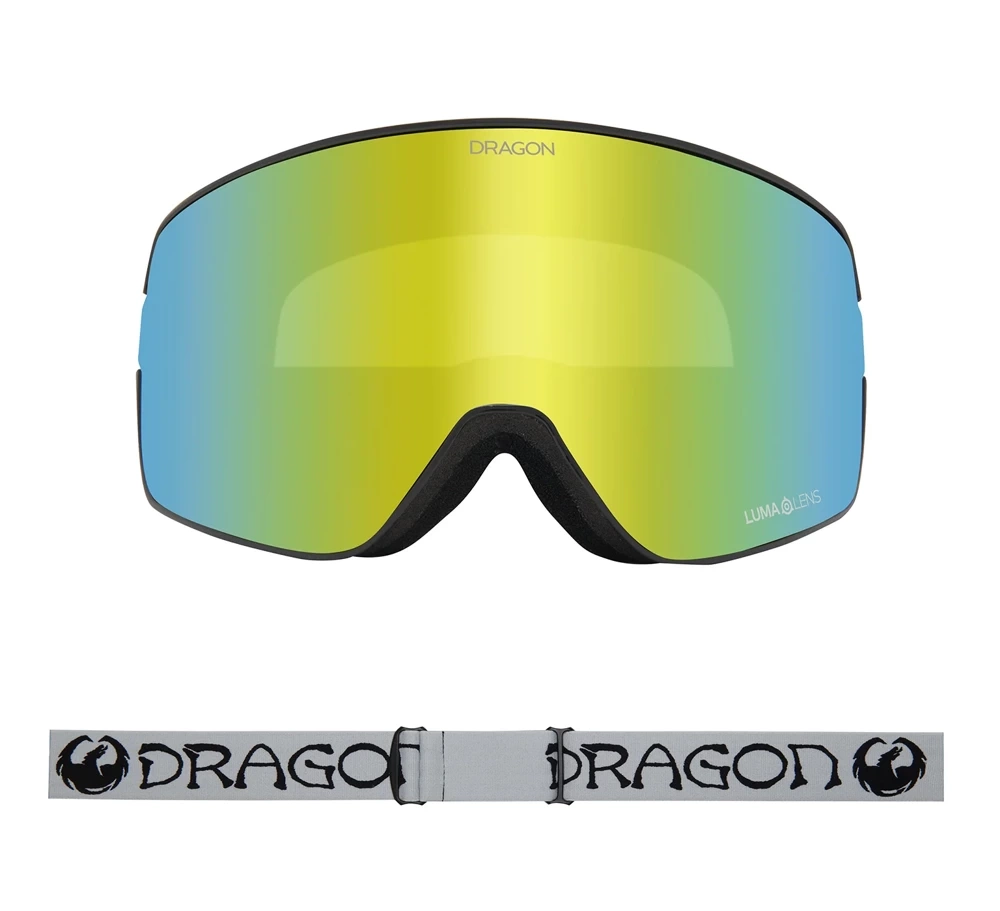 DRAGON NFX2 Classic Grey Gold Ion + Amber snow goggles