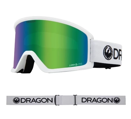 DRAGON DX3 OTG White Lumalens Green Ionized snow goggles