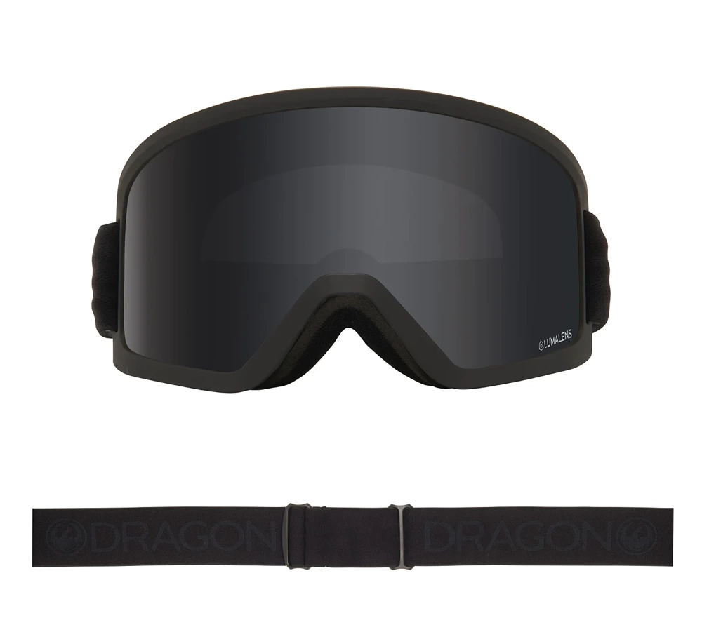 DRAGON DX3 OTG Blackout Lumalens Dark Smoke snow goggles