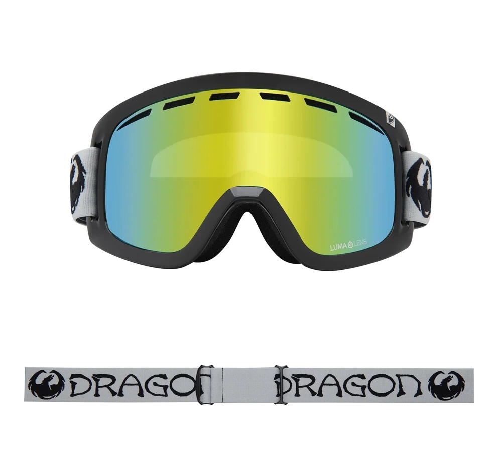 DRAGON D1 OTG Classic Grey Lumalens Gold Ionized snow goggles