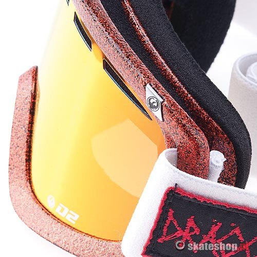 Gogle DRAGON D2 (hog wild/red ion) biało-pomarańczowe