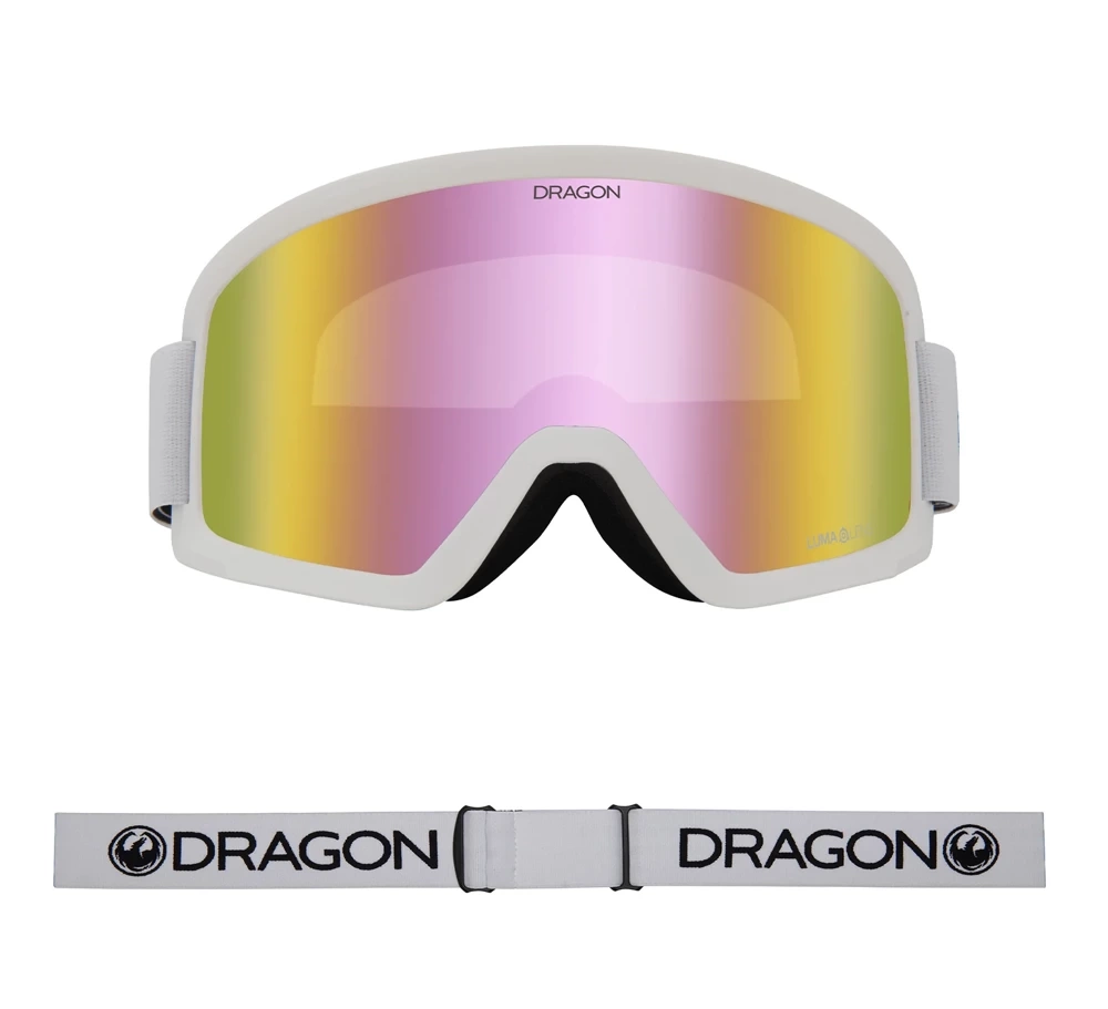 DRAGON DX3 L OTG White Lumalens Pink Ionized snow goggles