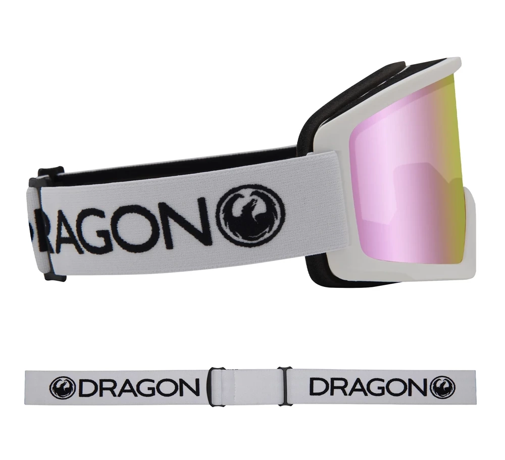 DRAGON DX3 L OTG White Lumalens Pink Ionized snow goggles
