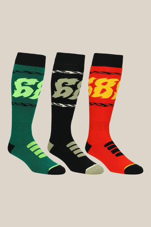 686 Flame 3-Pack snowboard socks