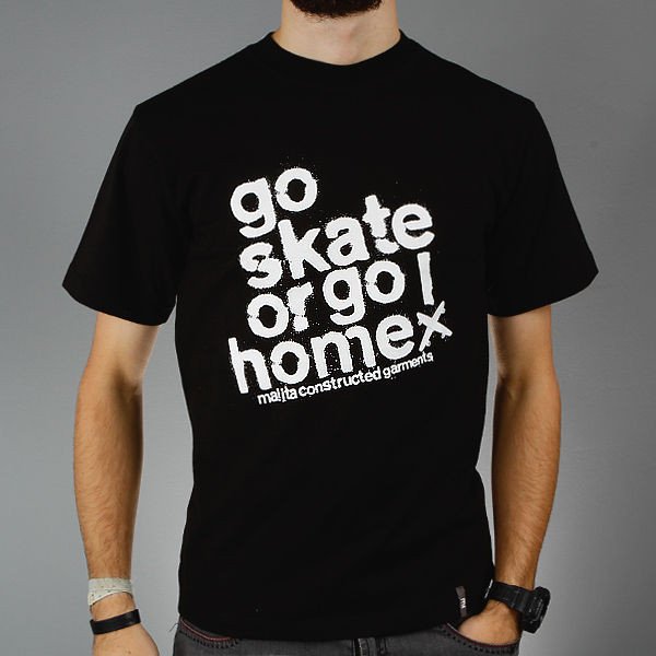 Koszulka GO SKATE OR GO HOME black / white