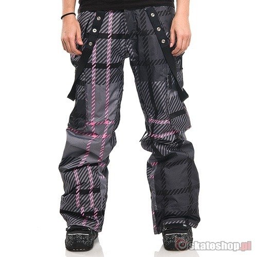 Spodnie snowboardowe DC Ace I WMN (pink plaid) szaro-różowe